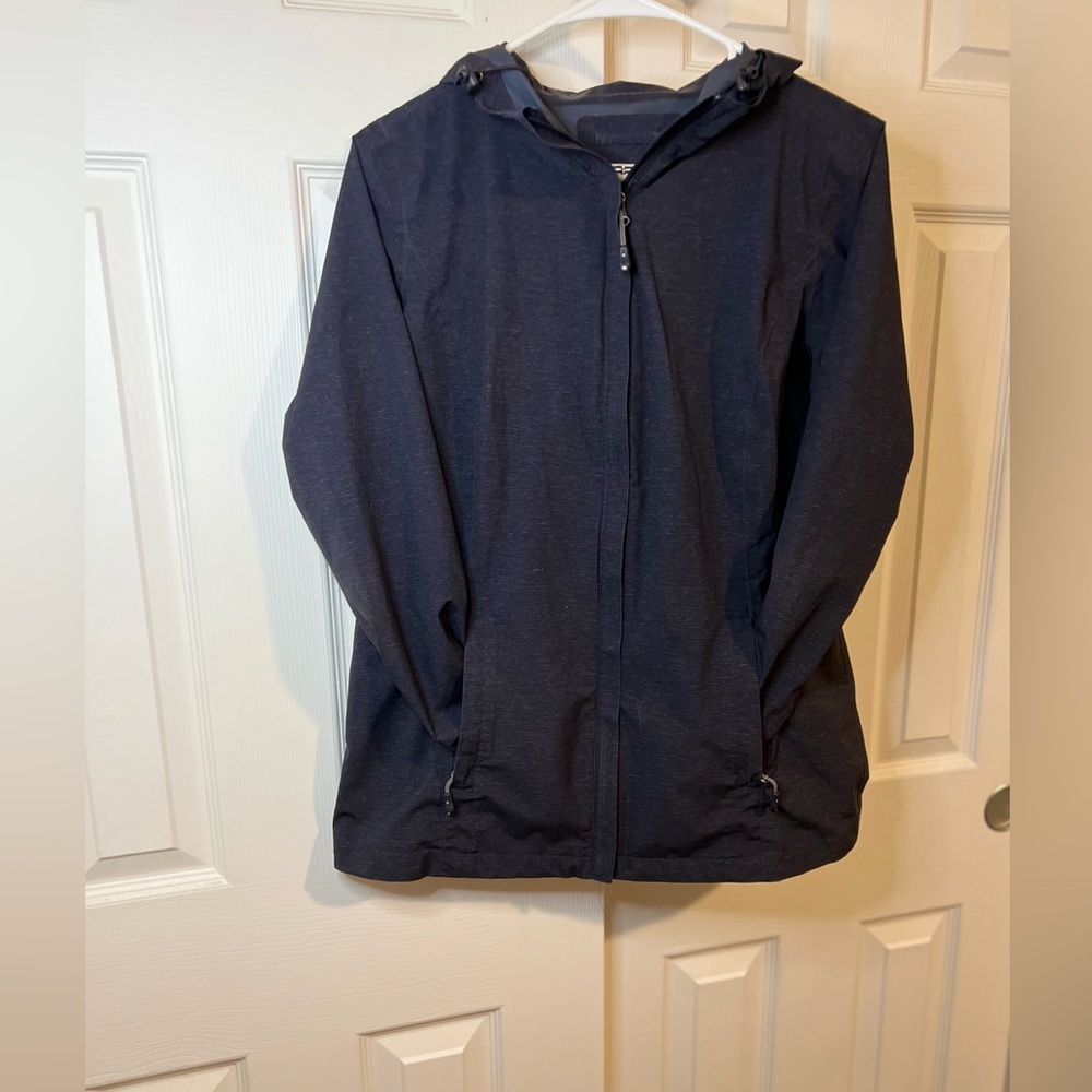Black and white speckled windbreaker
